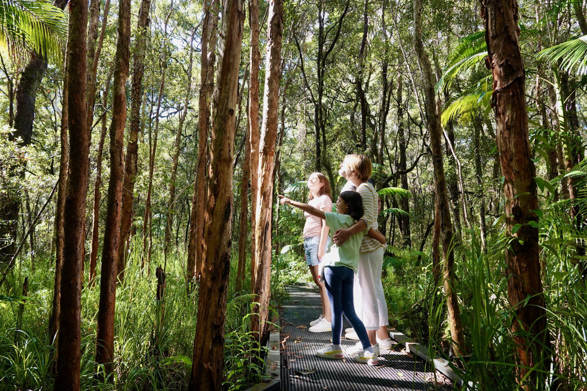 family in forest