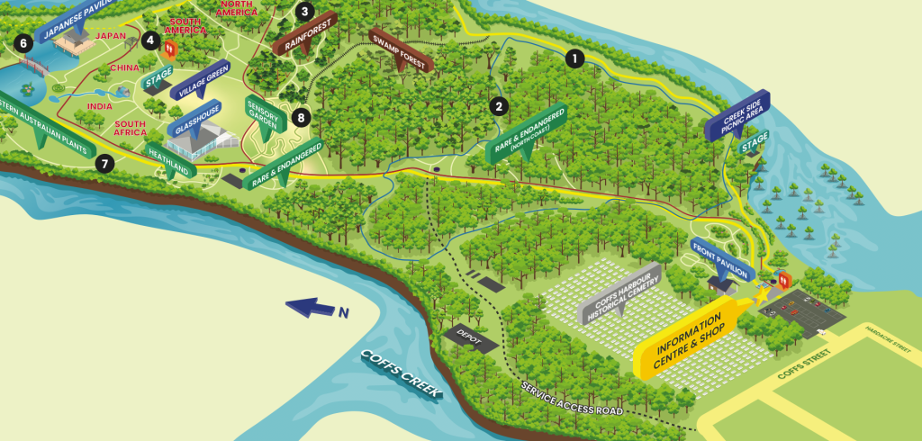 Colour map of gardens.